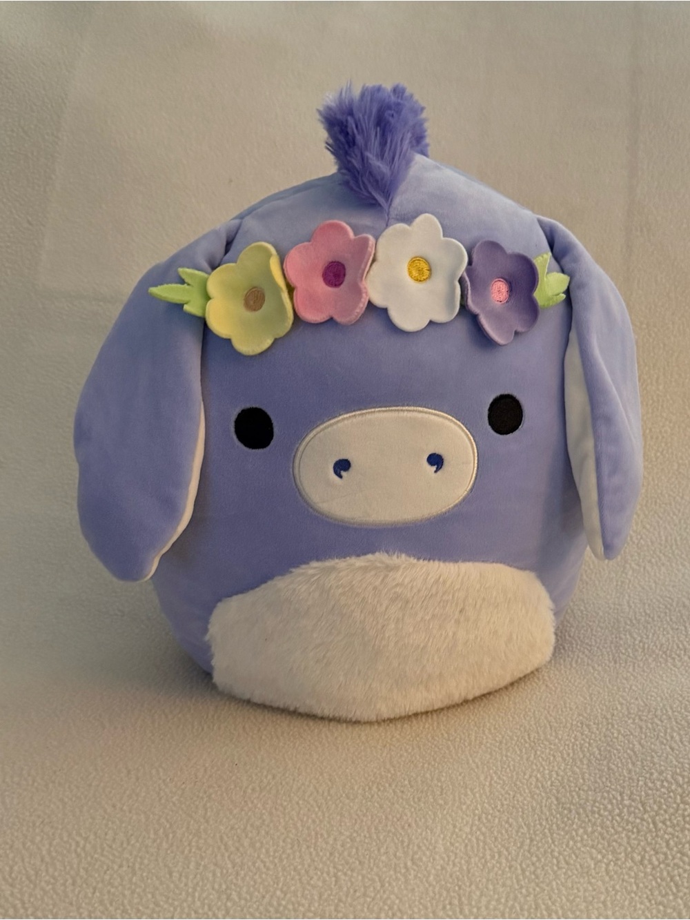 Squishmallows Milanda the Purple Donkey with Floral Headband 12" NWT
